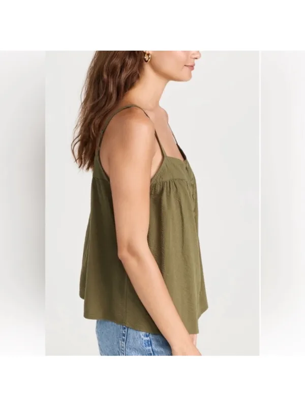 Faherty Sleeveless Olive Green Tank Top Size XS - Image 6
