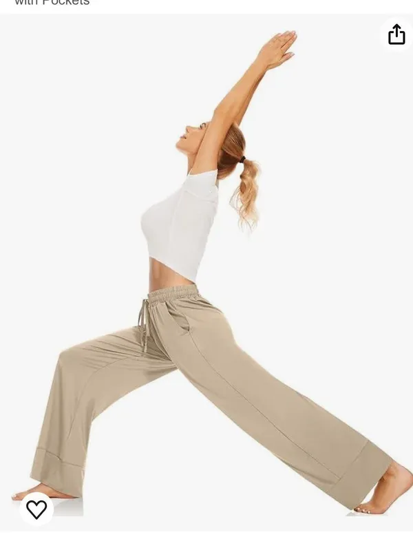 Tarse Wide Leg Palazzo High Waist Casual Sweatpants With Pocakets Yoga Pants New - Image 3