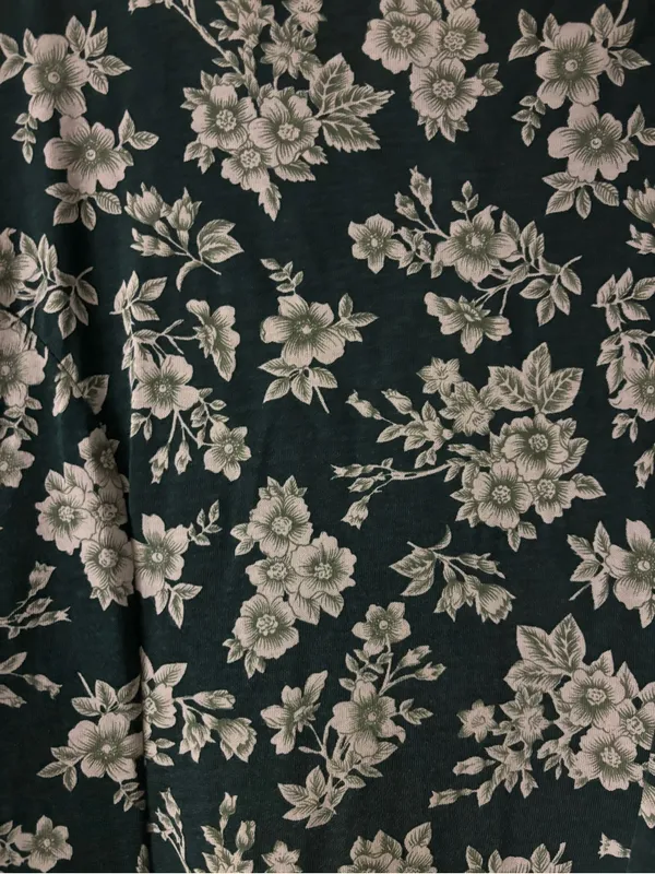 Vintage Maggie Lawrence Floral Button Front Midi Dress Size 14/16 Green - Image 4