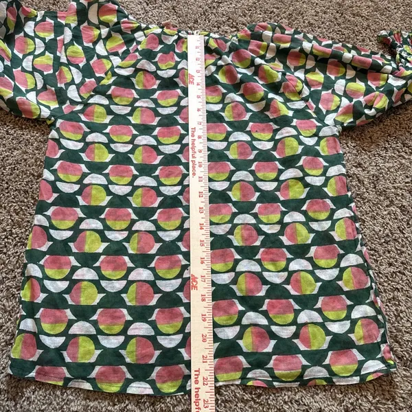 Banjanan Green & Pink Geometric Top House Size Small Anthropology Boho Chic - Image 7