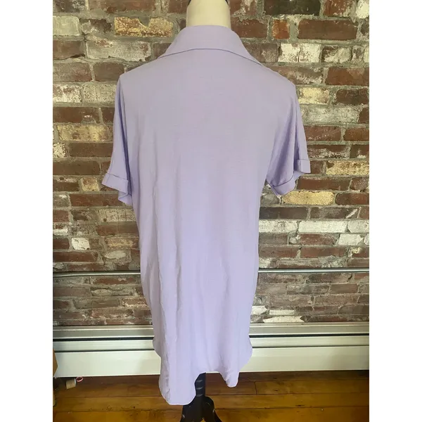 Bsubseach Button Down Violet Shirt Beach Cover Up Size S Purple - Image 6