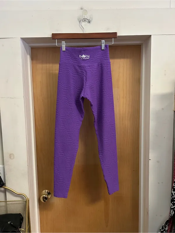 Booty by Brabants Purple Textured Cellulite Masking Leggings - One Size FitsMost - Image 2