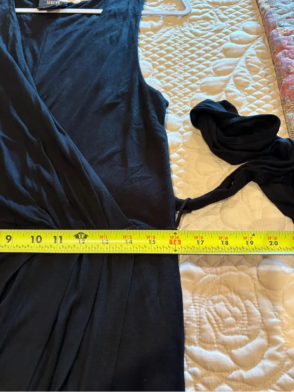 Anthropologie Maeve Black Sleeveless Draped Maxi Dress women’s L - Image 10