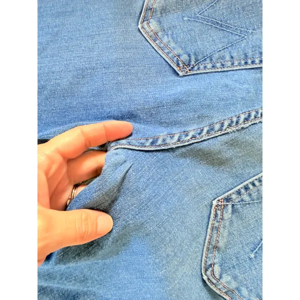 Mother The Stunner Zip‎ Ankle Step Fray Jeans Womens Blue Size 26 - Image 3