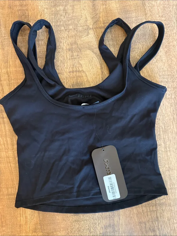 SKIMS x Nike Matte Black Scoop-Neck Double Strap Tank size M (G13) - Image 2