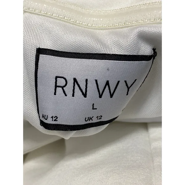 RNWY Women's White Strapless Tube Bandeau Fitted Bustier Mini Bodycon Dress Sz L - Image 5