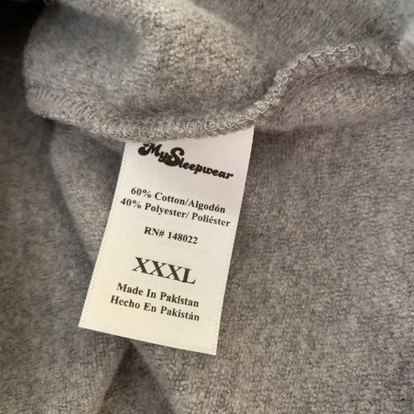 My Pillowbrand Pajama Top XXXL Gray Long Sleeve Lounge Cozy‎ Comfy - Image 6
