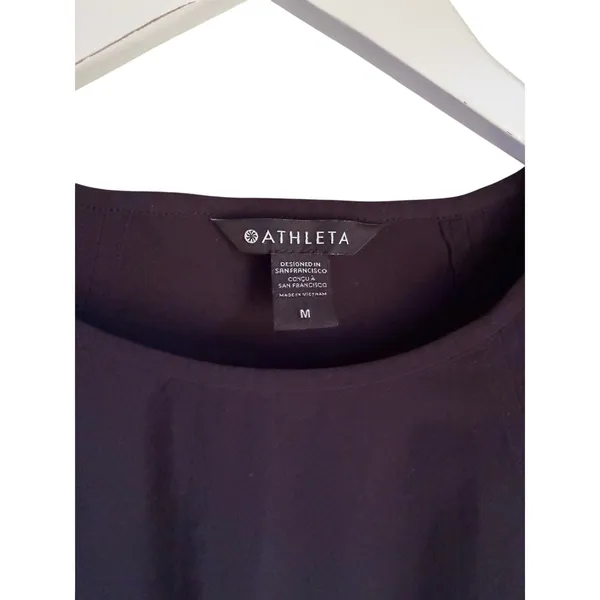 Athleta Zephyr Refined Tank Black Sleeveless Travel Top Medium - Image 3