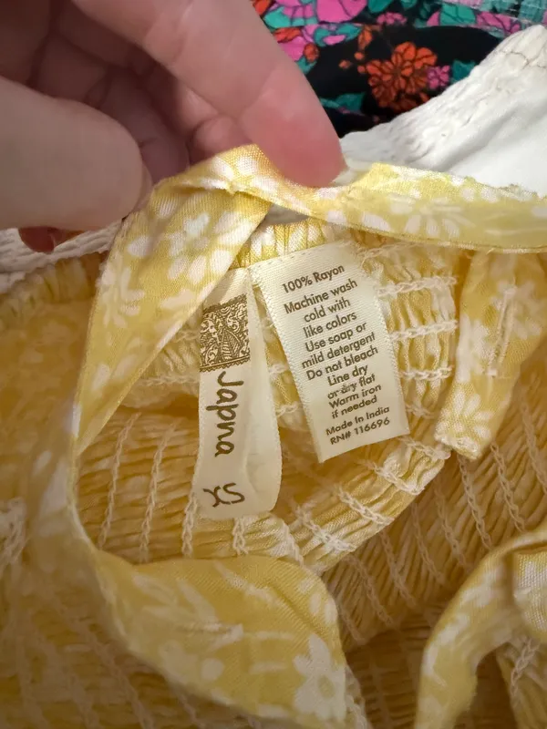 Yellow Floral Smocked Maxi Dress - Image 3