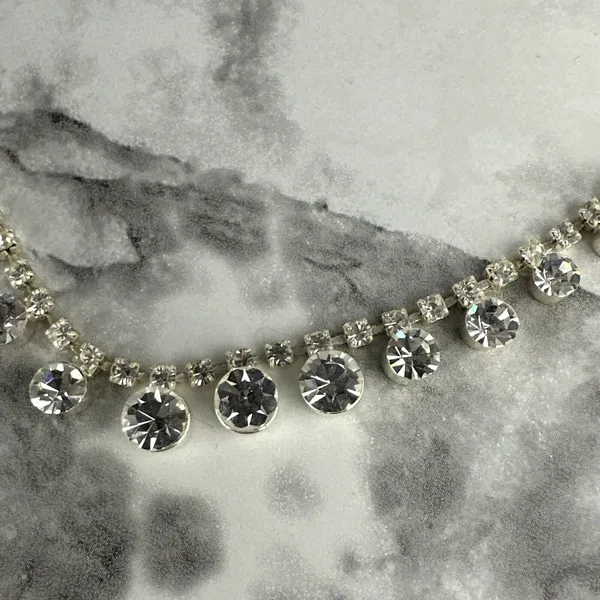 Vintage Art Deco Style Cubic Zirconia Crystal‎ Rhinestone Cocktail Necklace - Image 4