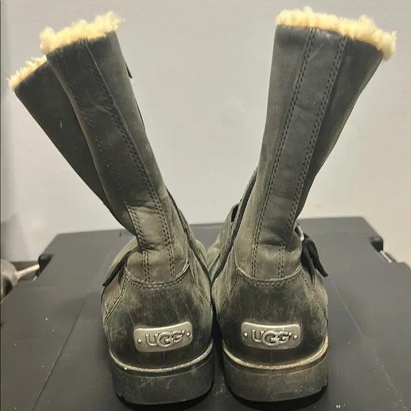 UGG Charcoal Boots with Shearling Trim - Image 2