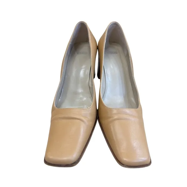 Nina Coach Malorie womens Vintage Tan Leather Square heels pumps size 8AA KU8092 - Image 3