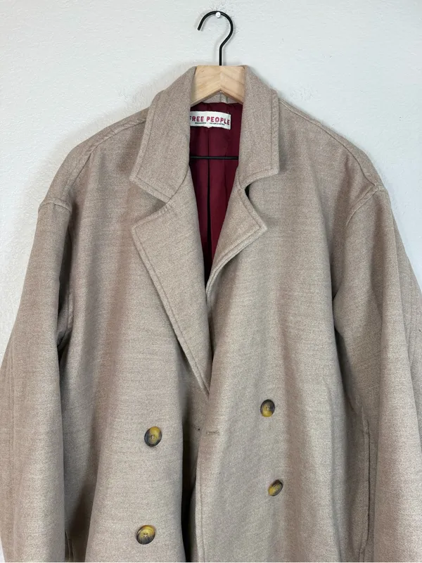 Free People Hannah Super Soft Oversized Blazer Jacket Coat Camel Medium $168 - Image 4