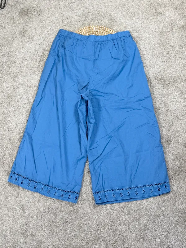 American Eagle Women’s Super Wide Leg Crop Pants Pull On in Blue XL - Image 4