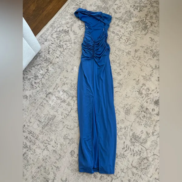 Lulus Brilliant Elegance Blue Off-the-Shoulder Backless Maxi Dress Size XS Sexy - Image 6