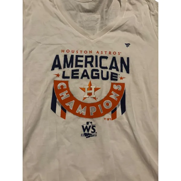 Fanatics Houston Astros 2022 American League Champions White V-Neck T-Shirt M - Image 5