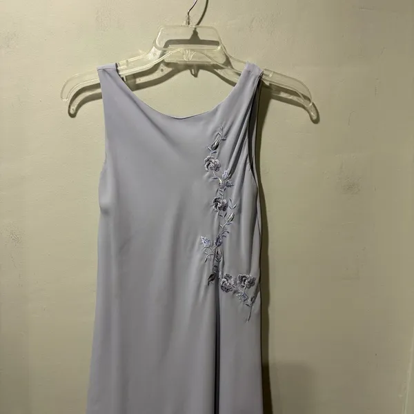 Alyn Paige Light Violet Purple Maxi Dress Size 8 Floral Embroidery Vintage‎ YTK - Image 4