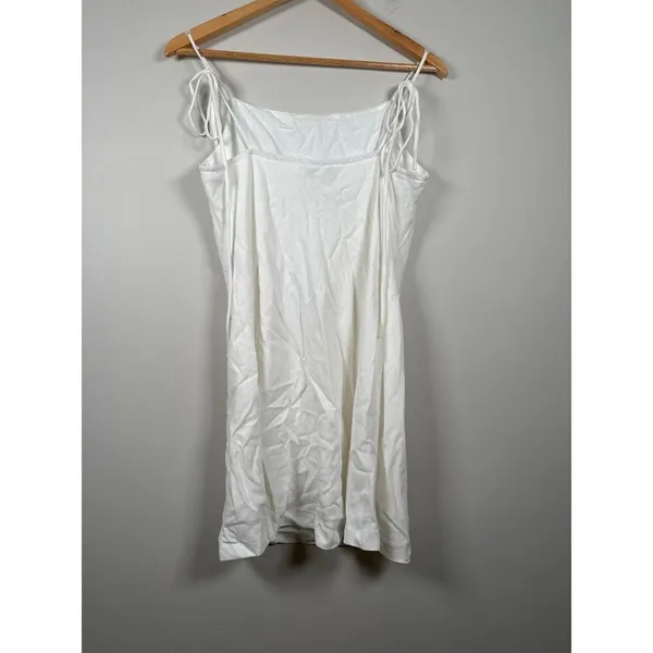 Petal & Pup New Sawyer Mini Dress White Size Large Tie Strap Linen‎ Blend Lined - Image 5