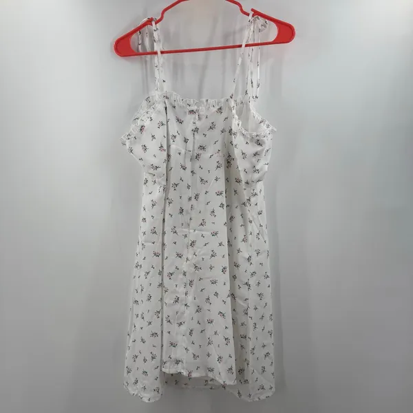 Lulus Dress Women's Size XL Ruffle Cottage NWT Be a Wildflower White Floral Mini - Image 4