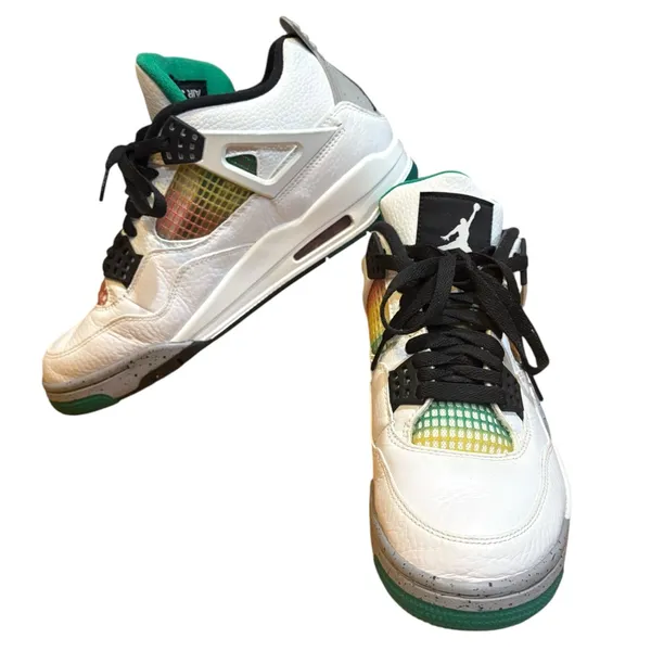 Air Jordan 4 Retro Rasta AQ9129 100 Womens Size 10 White Lucid Green Black - Image 2