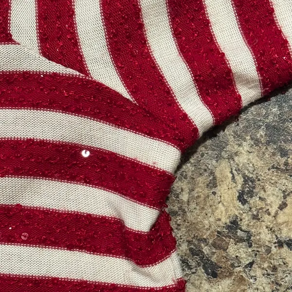 Talbots 3/4 Sleeve Top Striped Sequin Preppy Nautical Red White Plus Size 3X - Image 6