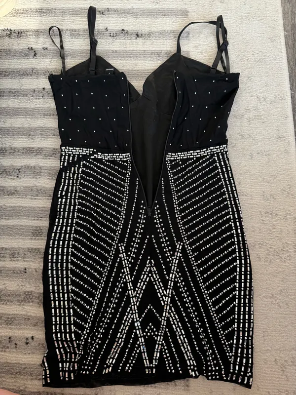 Windsor Black Sequin Mini Dress - Image 2