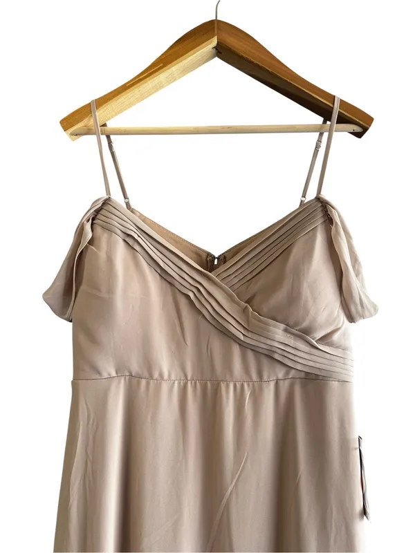 Birdy Grey Spence Convertible Maxi Dress Bridesmaid taupe Chiffon Sz L NWT - Image 8