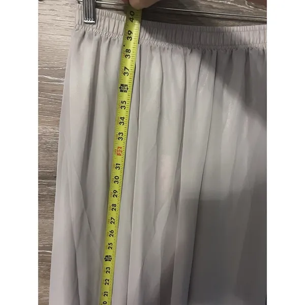 Skirt Maxi Long Light Gray Lined Elastic Waist Sz Medium Lace Girl New Formal - Image 3