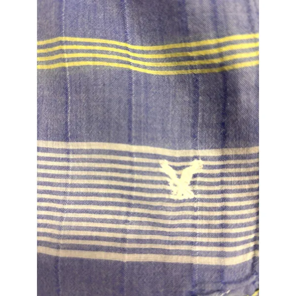 American Eagle‎ Outfitters Womens Vtg Boyfriend Striped Top Sz M Roll-Tab Sleeve - Image 9