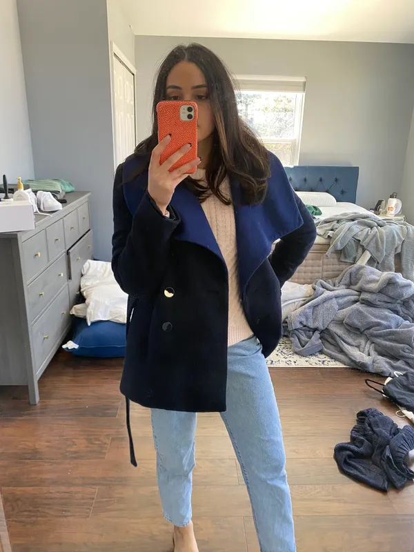 The Limited Two tone blue Wrap Dress Jacket - Image 5