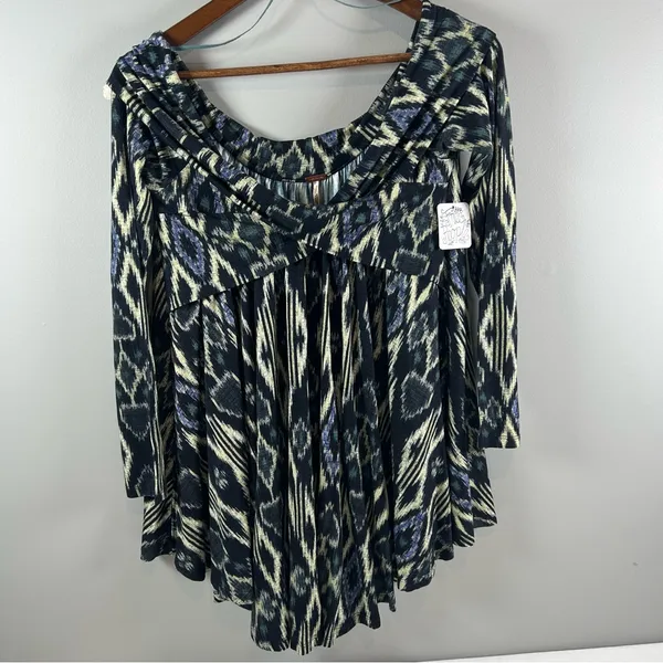 NWT Free People Arcadia Tribal Print Tunic Top Women's Size Small - Image 2