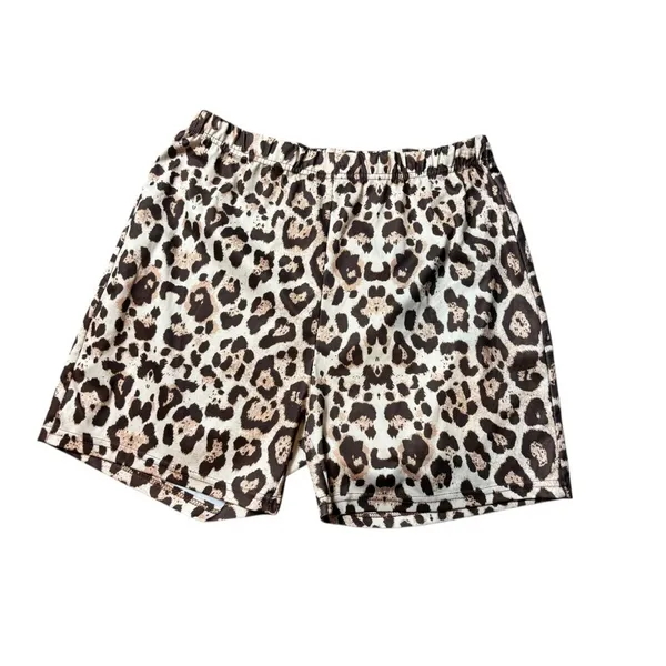 Women's Brown Animal Print Shorts - Image 2