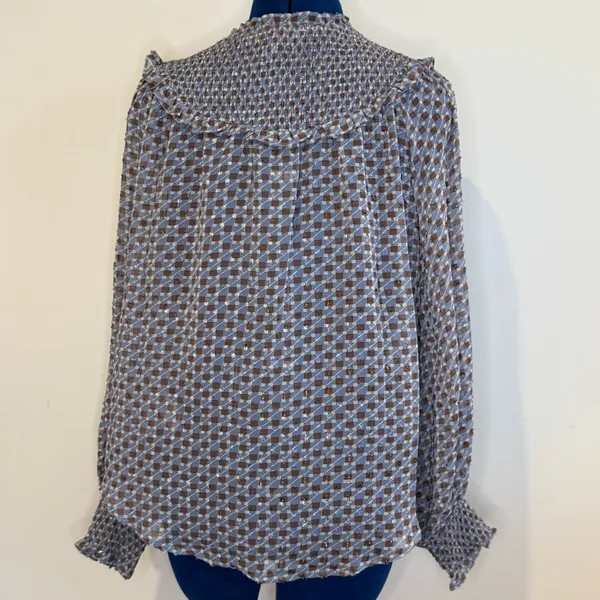 Karlie Geometric Smocked Top - Image 4