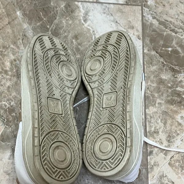 Veja White and Gold Sneakers - Image 5