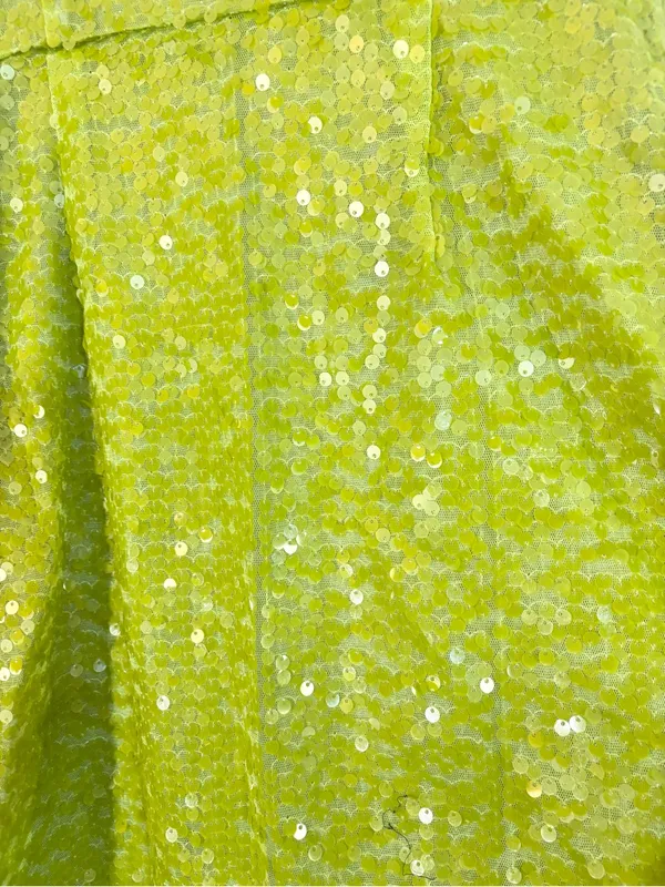 Marc New York Sequin Lime Green Mini Dress Vintage Size 4 - Image 7