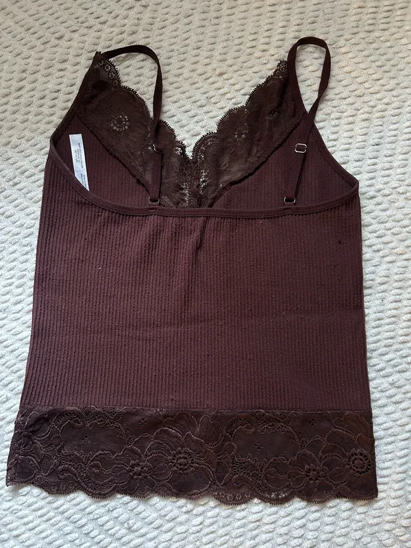 & Other Stories Brown Lace Tank Top - Image 2
