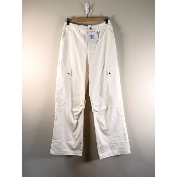 Princess Polly White Wide Leg Cargo Pants High Waisted Utility Trousers Size 4 - Image 3