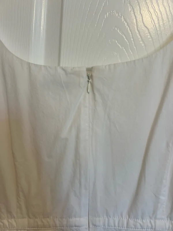Rebecca Taylor Dress White Knee Length Snatched Waist with a Flare - Image 4