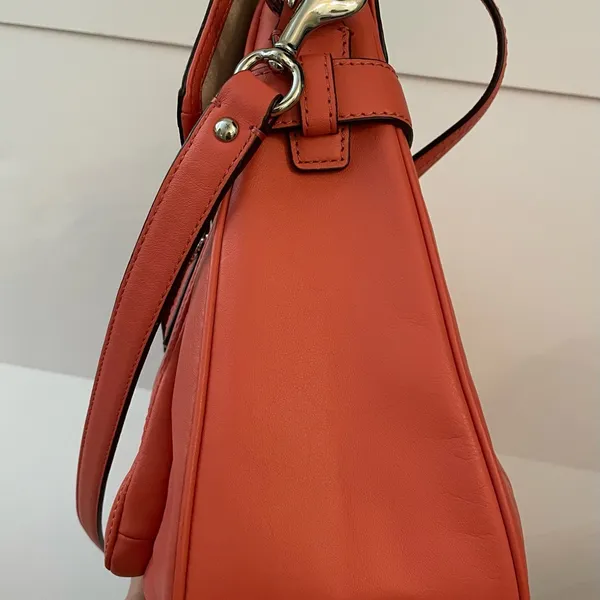 Coach Taylor Marin Satchel in Coral with Silvertone Hardware - Image 5