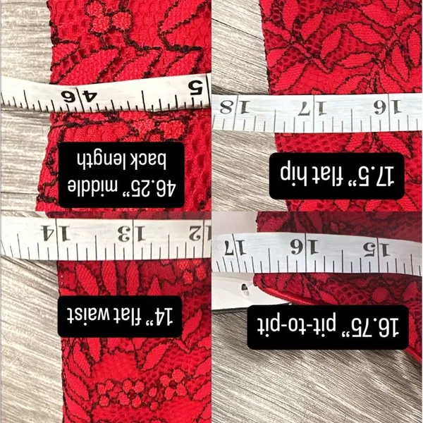 Dress the Population Nora Lace Halter Midi‎ Dress Red Black NWT Large Cocktail - Image 13