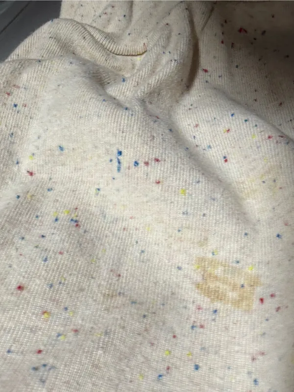 Stussy Cream Flecked Fleece Short Sleeve Sweatshirt Dress XS - Image 6
