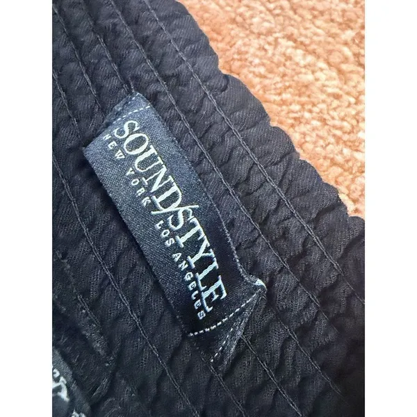 SoundStyle Black Harem Pants Size M Elastic Waist Drawstring Rayon Size M - Image 7