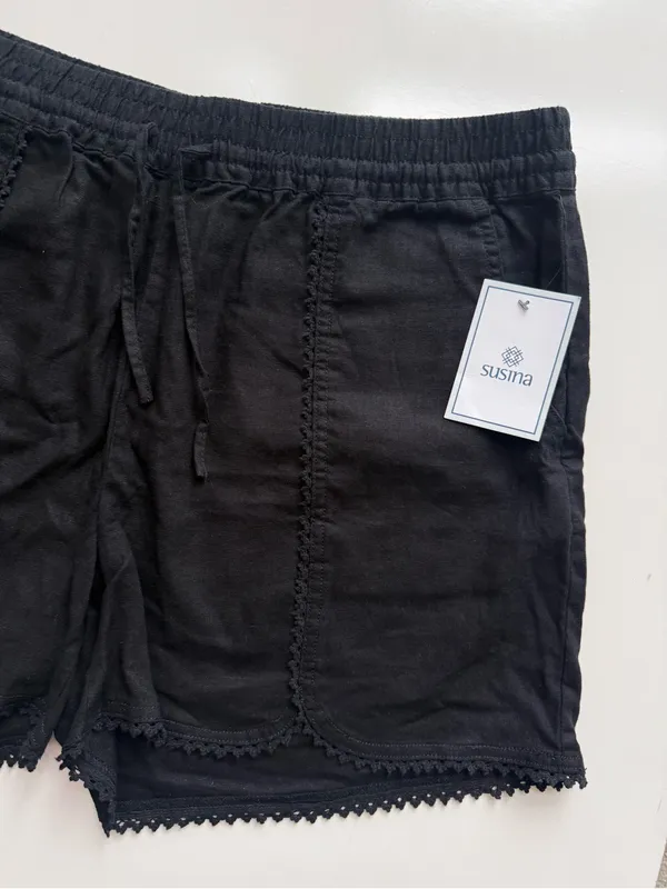 NWT Susina Linen Blend Black Shorts Size XL - Image 3