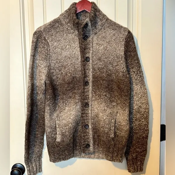 Express Design Studio Brown/Tan Chunky Loose Knit Wool Alpaca Blend Swea… - Image 2