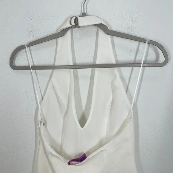 Edikted Claire Backless Halter Mini‎ Dress Cream NWT Bridal Bachelorette Party - Image 9