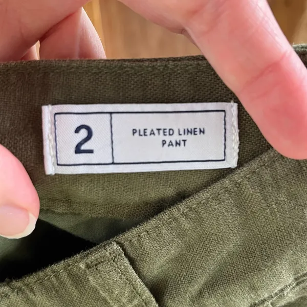 Gap Women's Linen Cotton Pleated Pants Army Jacket Green Size 2 - Image 7
