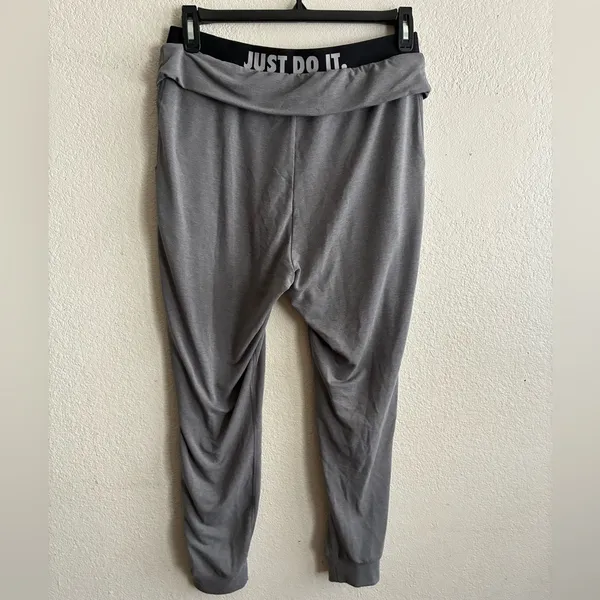 Nike Dri Fit Just Do It Foldover Knit Pull On Jogger Pants Grey L - Image 4