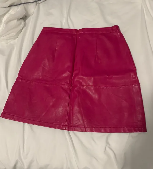 Say What? Hot Pink Leather Skirt - Image 3