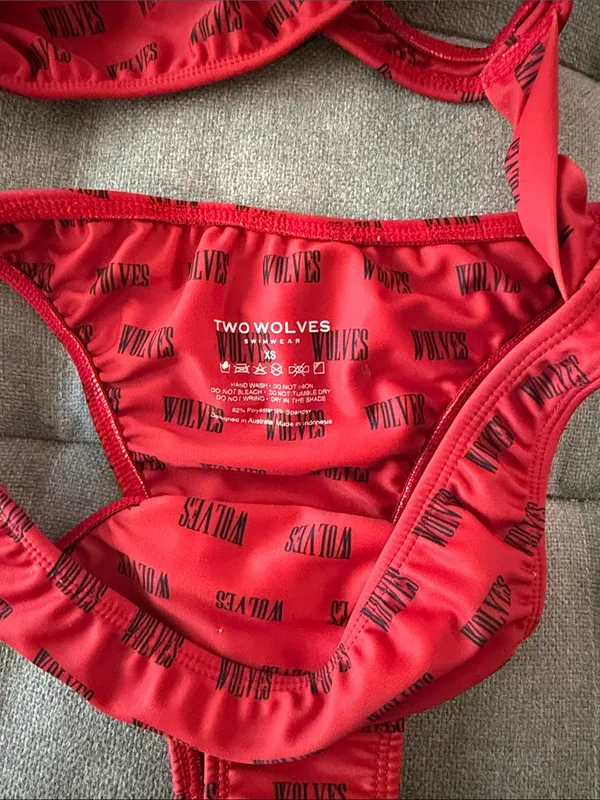 Two Wolves Swimwear one piece all over spell out size XS - Image 4