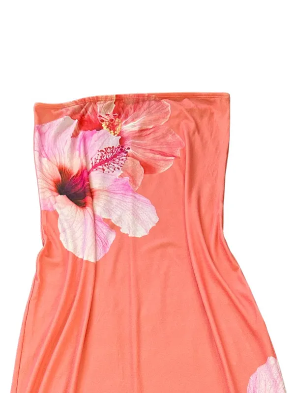 Wild Fable Hawaiian Hibiscus Mesh coverup Dress Beach Tropical Size Large - Image 7